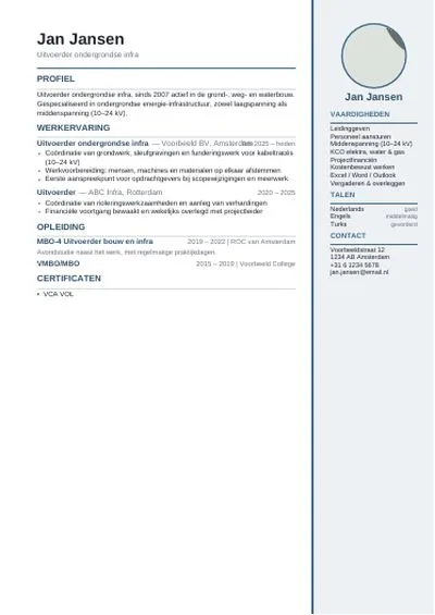 Sidebar Light CV design